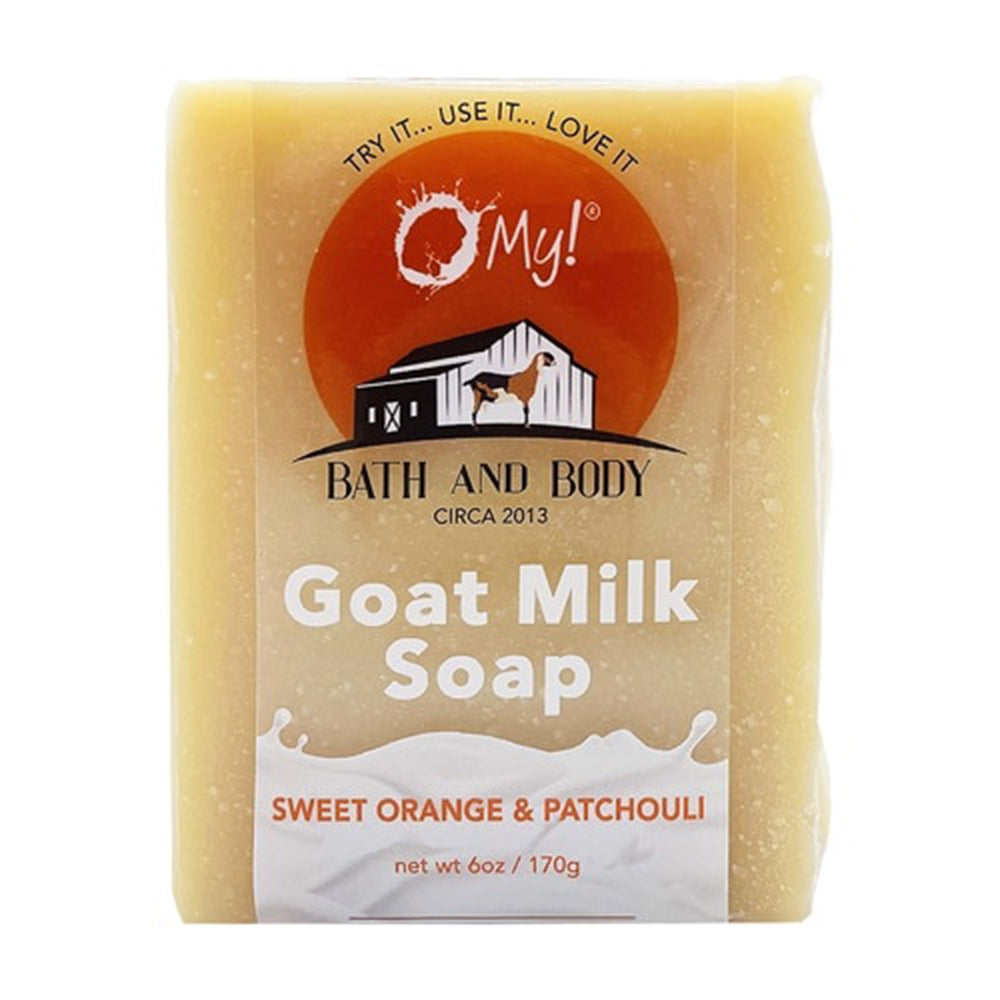 O My Goat Milk Essential Oil Bar Soap Sweet Orange and Patchouli for Gentle Cleansing 6Oz (170g)